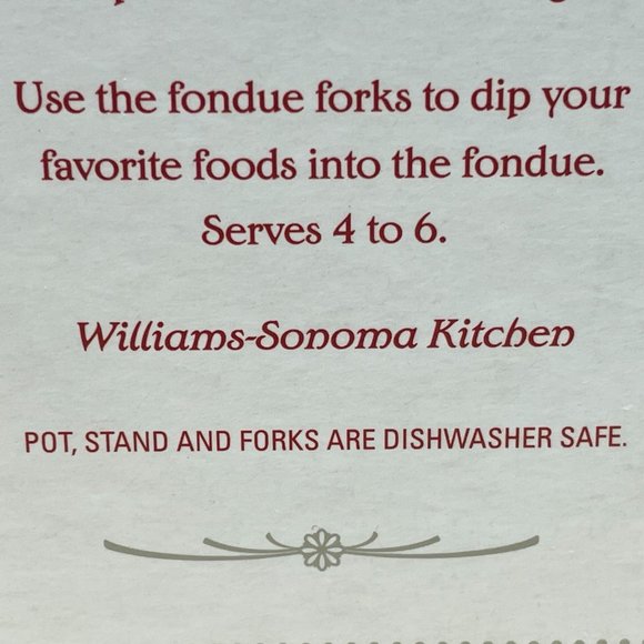 NWTIB Williams-Sonoma Fondue Set, 6 Forks, TeaLight, Stand, Pot = 3.5" T x 5" W - Picture 8 of 10